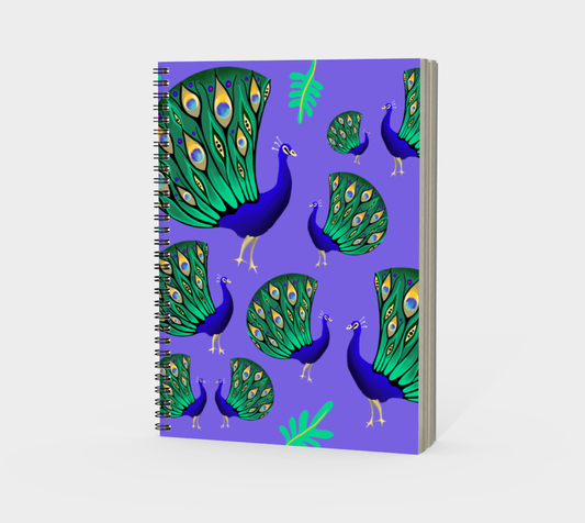 Purple Peacocks Spiral Notebook